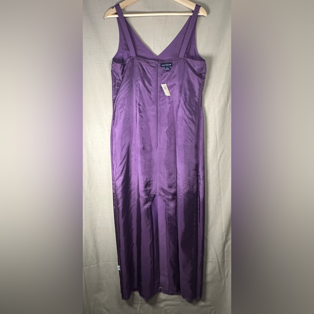 Ann Taylor Sleeveless Purple Linen Long Maxi Dress 12 New with Tags V-neck - Picture 15 of 15